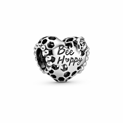 Pandora Bee Happy Honeycomb Heart Charm