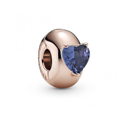 Pandora Blue Heart Solitaire Clip Charm