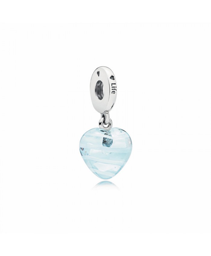 Pandora Blue Ribbon Heart Dangle