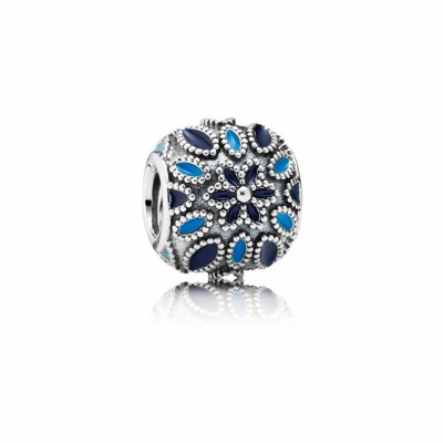 Pandora Cathedral Rose Charm with Blue Enamel