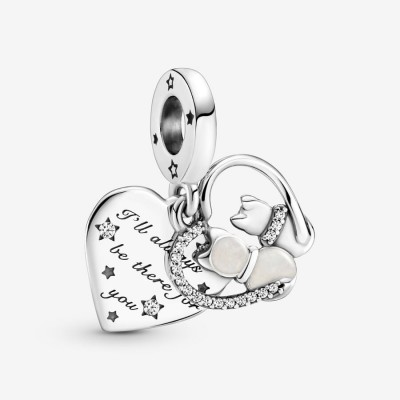 Pandora Cats and Hearts Dangle Charm