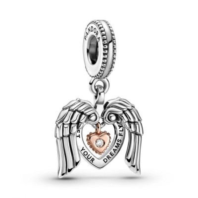 Pandora Club 2021 Angel Wings and Heart Dangle Charm