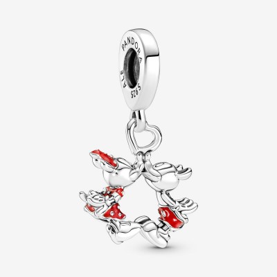 Pandora Disney Mickey Mouse and Minnie Mouse Kissing Dangle Charm