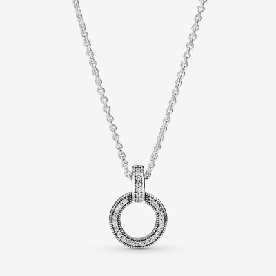 Pandora Double Circle Pendant and Necklace