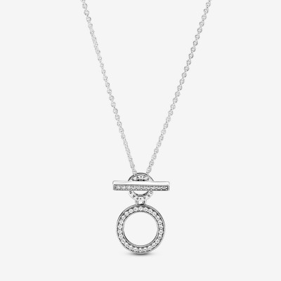 Pandora Double Hoop T Bar Necklace