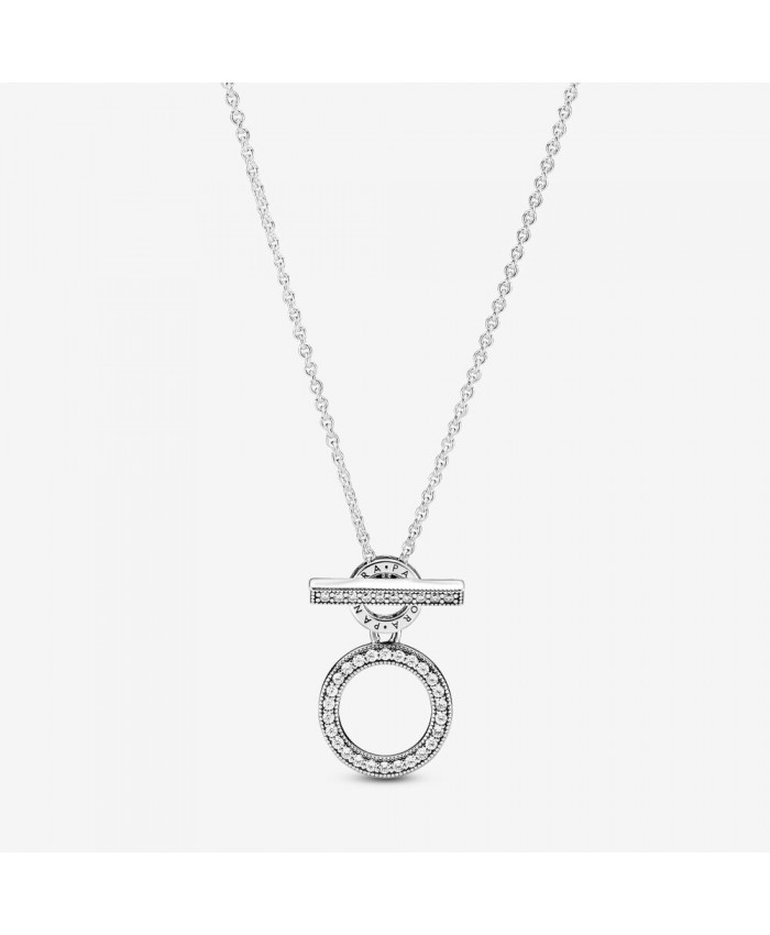 Pandora Double Hoop T Bar Necklace