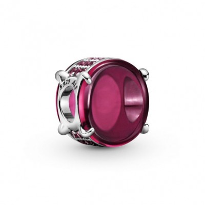 Pandora Fuchsia Rose Oval Cabochon Charm