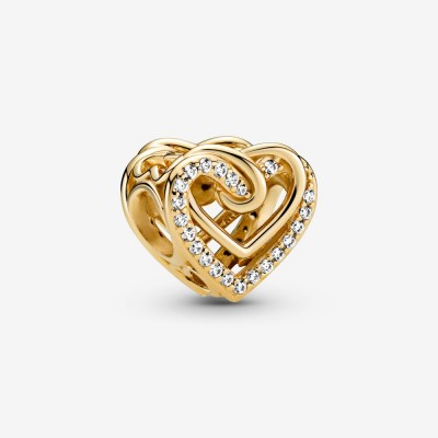 Pandora Sparkling Entwined Hearts Charm