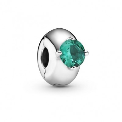 Pandora Green Round Solitaire Clip