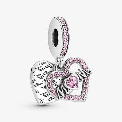 Pandora Heart and Mom Dangle Charm