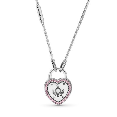 Pandora Heart Shaped Padlock Necklace