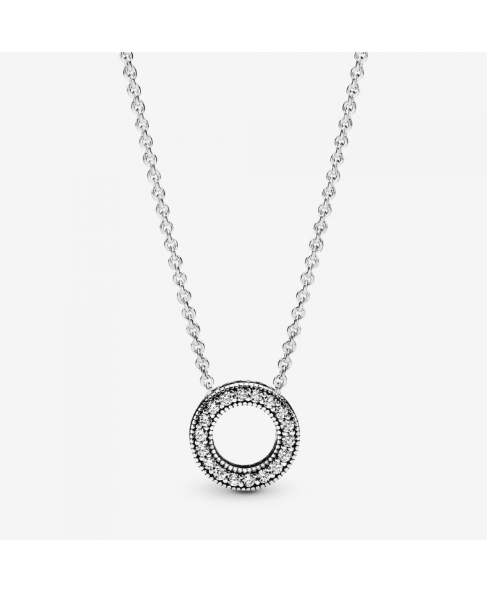 Pandora Logo Pave Circle Collier Necklace