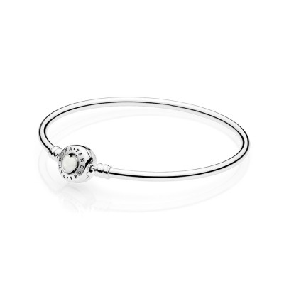 Pandora Loving Heart Clasp Silver Bangle Bracelet