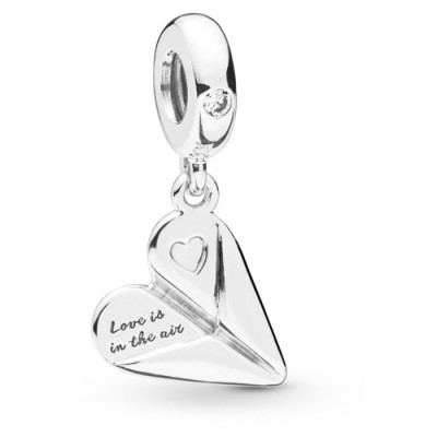 Pandora MHeart Paper Plane Dangle Charm