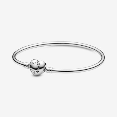 Pandora Moments Heart Clasp Bangle Bracelet