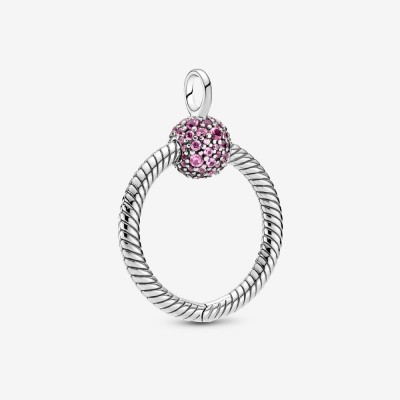 Pandora Moments Small Pink Pave O Pendant