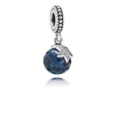 Pandora Moon and Star Dangle with Blue Crystal