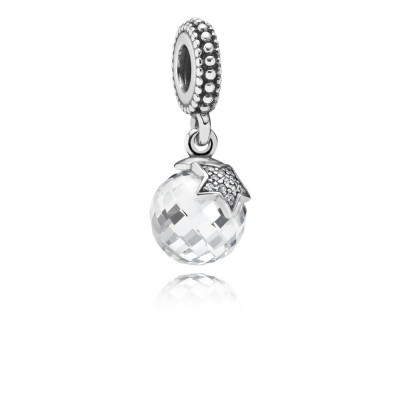 Pandora Moon and Star Dangle with Clear Zirconia