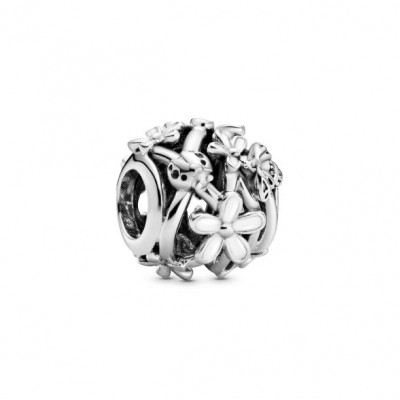 Pandora Openwork White Daisy Flower Charm with White Enamel