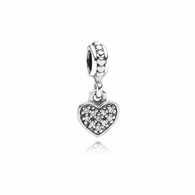 Pandora Pave Heart Dangle with Clear CZ