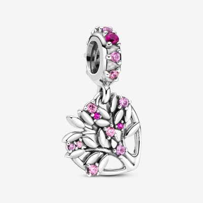 Pandora Pink Heart Family Tree Dangle Charm