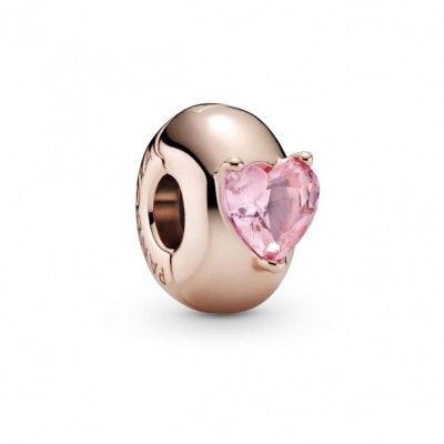 Pandora Pink Heart Solitaire Clip Charm