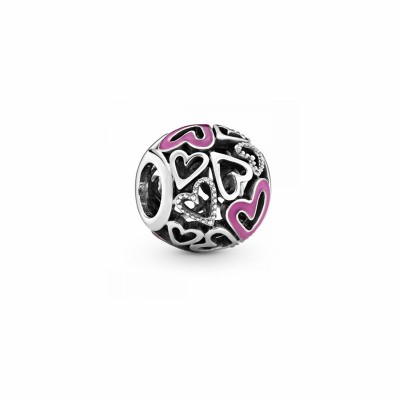 Pandora Pink Openwork Freehand Heart Charm