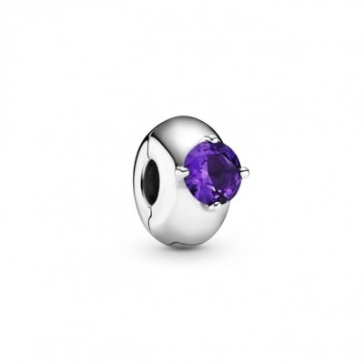 Pandora Purple Round Solitaire Clip