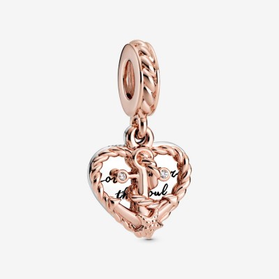 Pandora Rose Heart and Love Anchor Dangle Charm