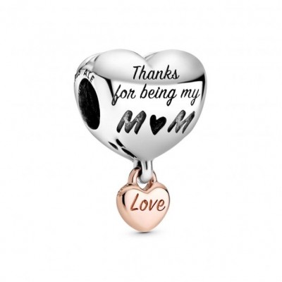 Pandora Rose Love You Mom Heart Charm