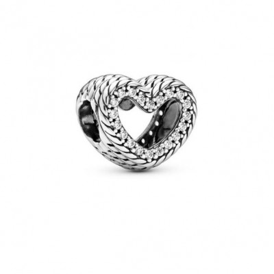 Pandora Snake Chain Pattern Open Heart Charm