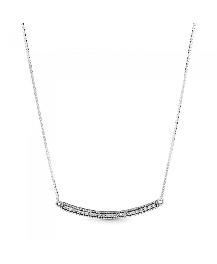 Pandora Sparkling Curved Bar Necklace