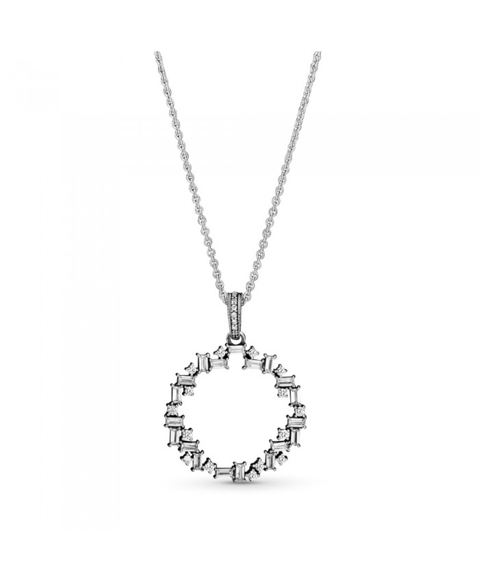 Pandora Sparkling Ice Cube Circle Pendant Necklace