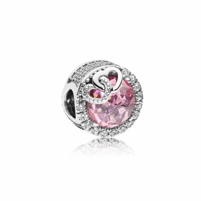 Pandora  Sparkling Pink Love Birds Charm