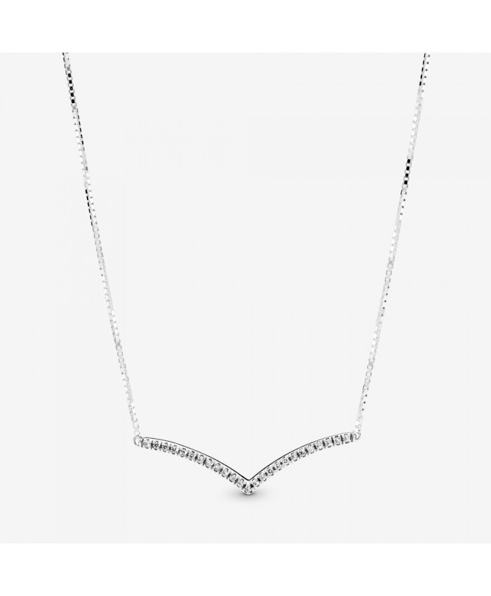 Pandora Sparkling Wishbone Necklace