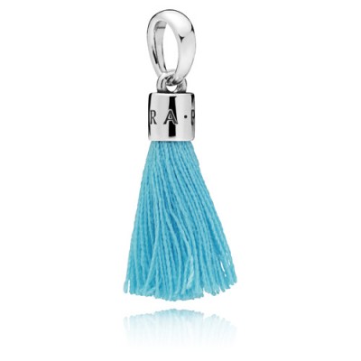 Pandora Turquoise Fabric Tassel Dangle