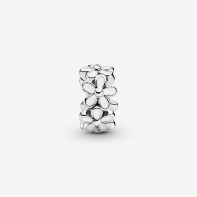 Pandora White Daisy Flower Spacer Charm