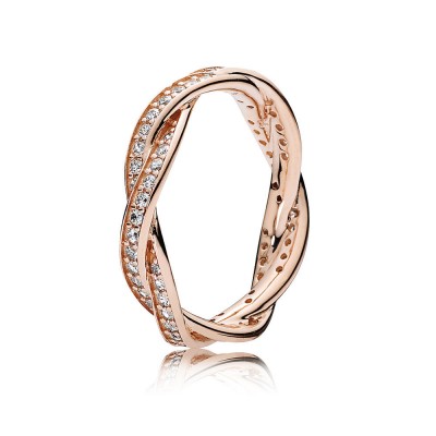 Pandora Twist of Fate Ring, PANDORA Rose™ & Clear CZ