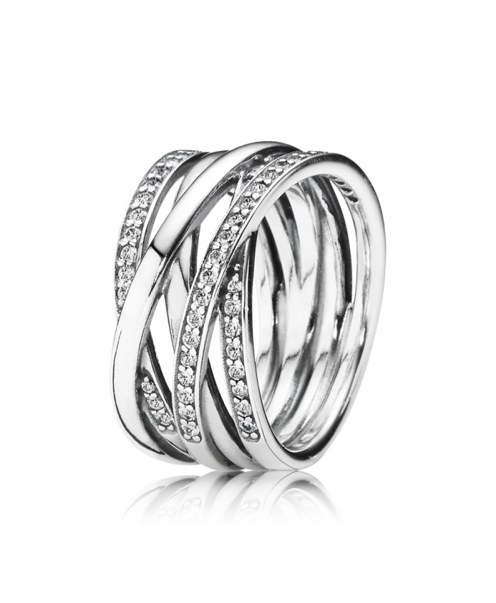 Pandora Entwined Ring, Clear CZ