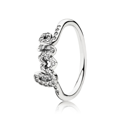 Pandora Signature Of Love Ring, Clear CZ