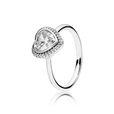 Pandora Sparkling Love Heart Ring, Clear CZ