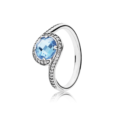 Pandora Radiant Embellishment, Sky-Blue Crystal & Clear CZ