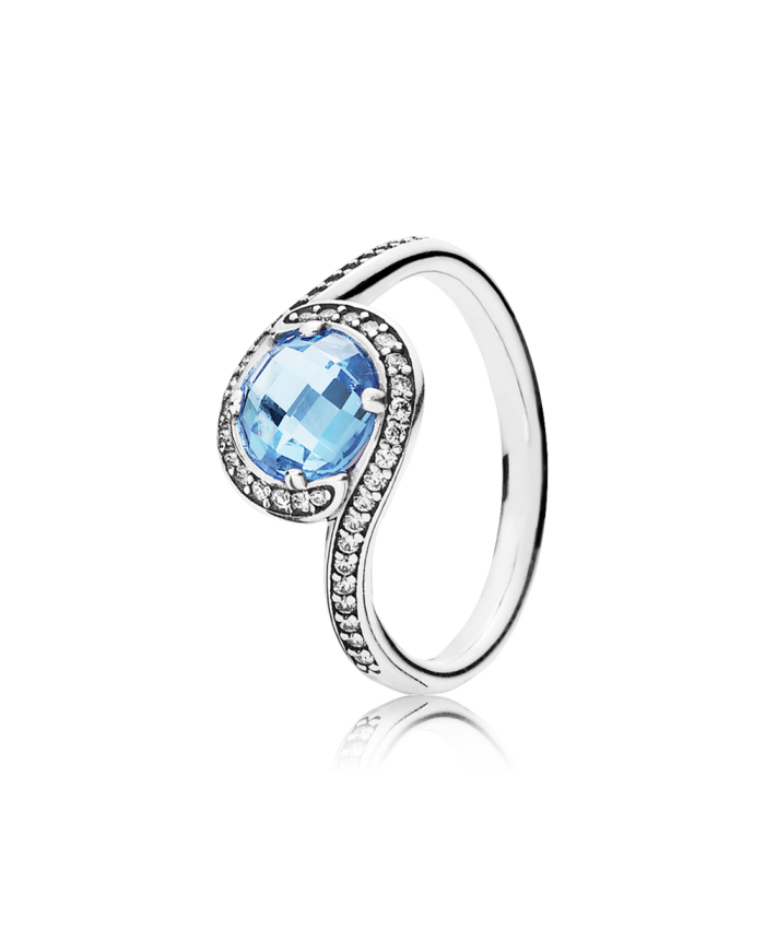 Pandora Radiant Embellishment, Sky-Blue Crystal & Clear CZ