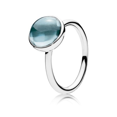 Pandora Poetic Droplet, Aqua Blue Crystal