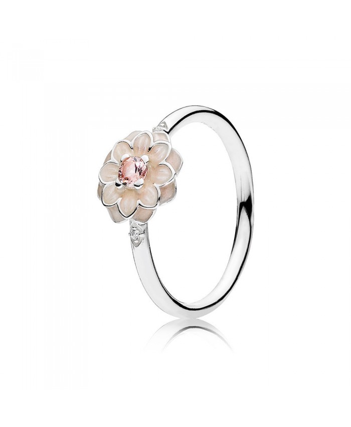 Pandora Blooming Dahlia, Cream Enamel, Clear CZ & Blush Pink Crystals