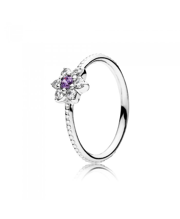 Pandora Forget Me Not, Purple & Clear CZ