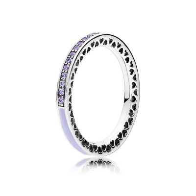 Pandora Radiant Hearts of PANDORA, Lavender Enamel & Clear CZ