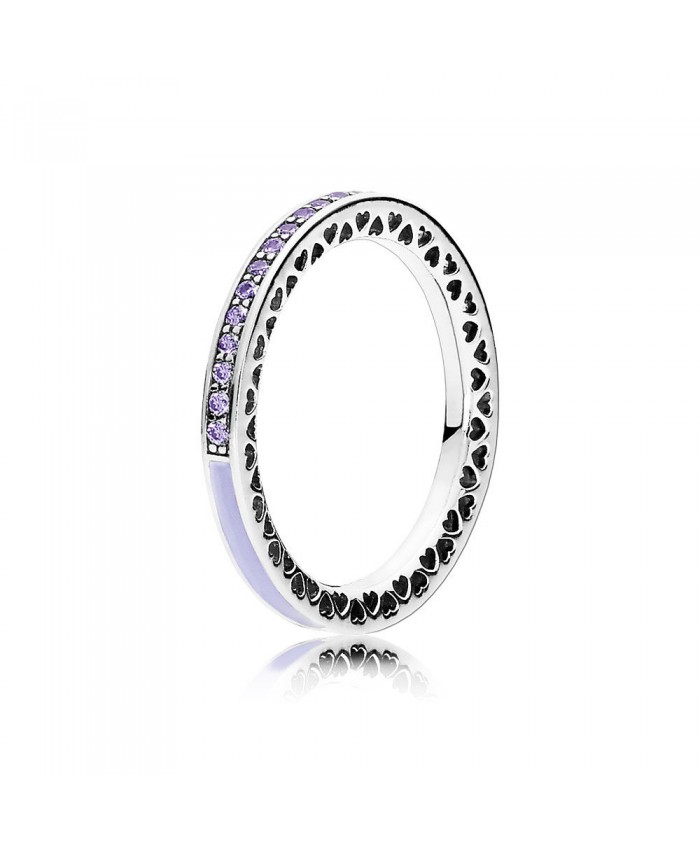 Pandora Radiant Hearts of PANDORA, Lavender Enamel & Clear CZ