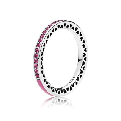 Pandora Radiant Hearts of PANDORA, Radiant Orchid Enamel & Cerise Crystals