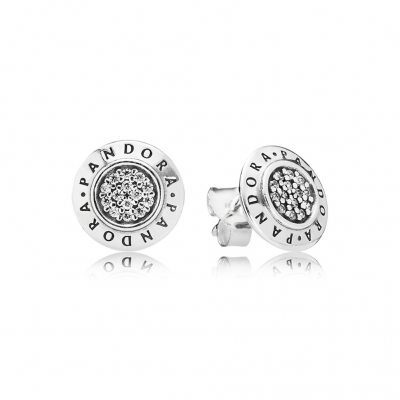 PANDORA Signature Stud Earrings, Clear CZ